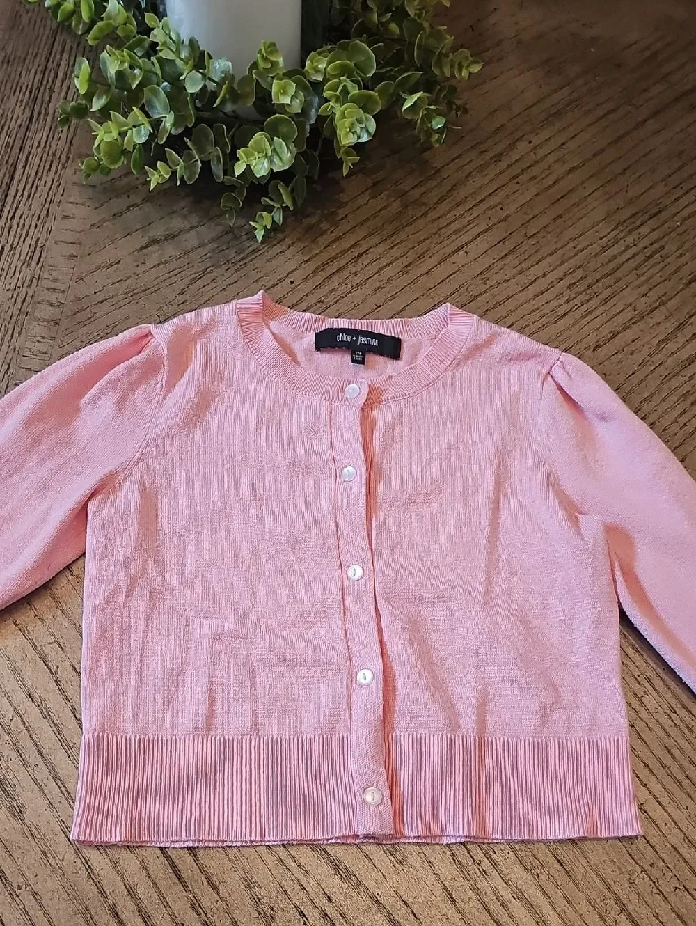 Pink Button Cardigan Size 7/8